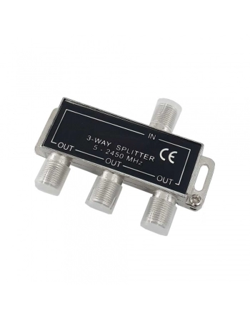 DIVISOR SPLITTER PARA ANTENA 3 SAÍDAS BAIXA FREQUÊNCIA 5~2450MHz BLINDADO