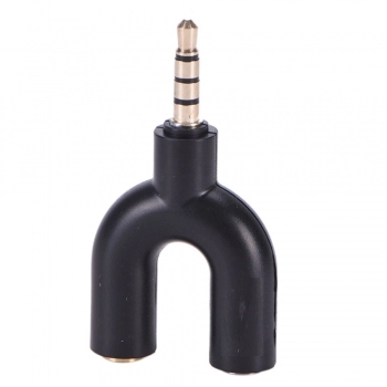 PLUG ADAPTADOR DE AUDIO TIPO U PRETO P2 -P3