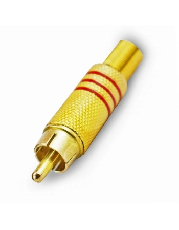 PLUG RCA GOLD COM RABICHO 6MM VERMELHO