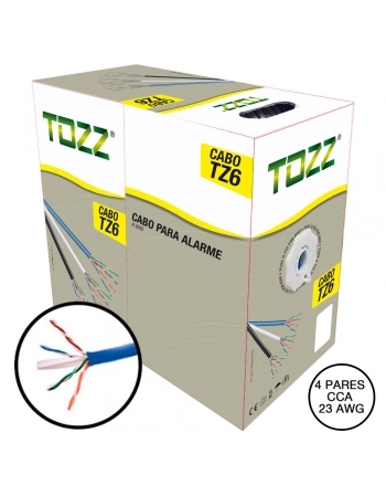 CABO DE REDE DE ALARME TZ6 TOZZ CAIXA COM 305 METROS AZUL