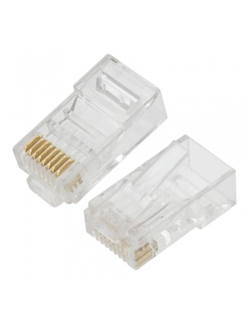 PLUG MODULAR 8X8 RJ-45 CAT-6 COM BANHO DE OURO