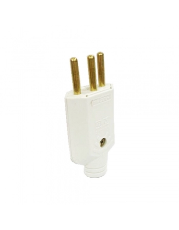 PINO MACHO 2P+TERRA MACIÇO 180° 250V 10A BRANCO