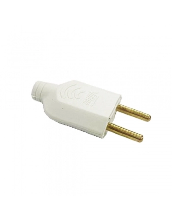 PINO MACHO MACIÇO 2P 180° 10A 250V BRANCO