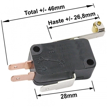 CHAVE MICRO SWITCH INV KW11-7-2 3T 16A 26,8MM COM ROLDANA