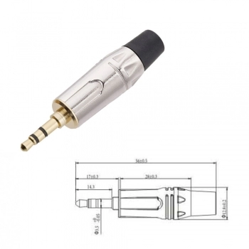 PLUG P2 ESTÉREO METAL PROFISSIONAL TZPG17 NIQUEL