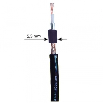 FIO PARA CABO DE MICROFONE MONO TZFO3 PRETO 5.5MM RL 100M