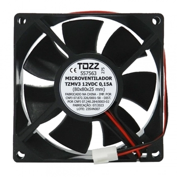 MICROVENTILADOR COOLER VENTOINHA 80x80x25 COM CON. MOLEX
