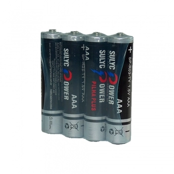 PILHA AAA ZINCO CARVAO SULIY POWER TUBO C/ 60 PILHAS