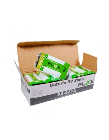 BAT 9V FLEX ZINCO CARVAO CAIXA C/10