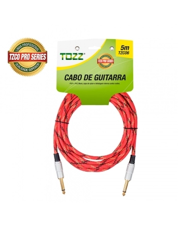 CABO P10 + P10 TZCO6 5 METROS MALHA TECIDO VERMELHO