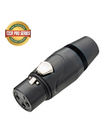 CONECTOR CANNON FÊMEA TZCR10 PRETO ANEL PRETO TOZZ