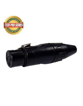 CONECTOR CANNON FÊMEA TZCR14 PROFISSIONAL PRETO ANEL PRETO