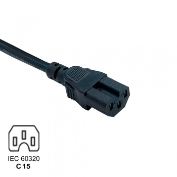 CABO DE FORÇA P/ MIC TRIP 3X0.75MM 1.80M IEC C15 10A IMMETRO