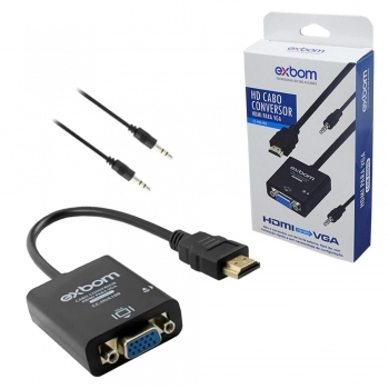 CONVERSOR HDMI PARA VGA COM ÁUDIO PLUG AND PLAY