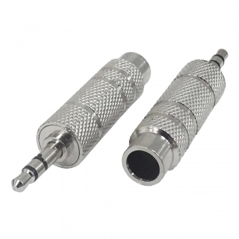 PLUG ADAPTADOR JACK P10 ESTÉREO + P2 ESTÉREO METAL