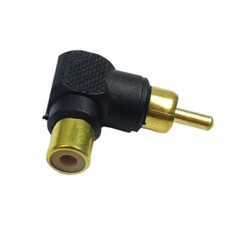 PLUG AD RCA + JACK RCA 90 GRAUS TZPG24 P OURO PT