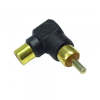 PLUG AD RCA + JACK RCA 90 GRAUS TZPG24 P OURO PT