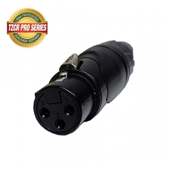 CONECTOR CANNON FÊMEA TZCR14 PROFISSIONAL PRETO ANEL PRETO