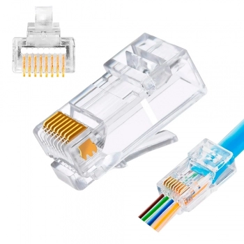 PLUG MODULAR VAZADO 8X8 RJ-45 8P8C CAT-5