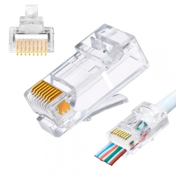 PLUG MODULAR VAZADO 8X8 RJ-45 8P8C CAT-5